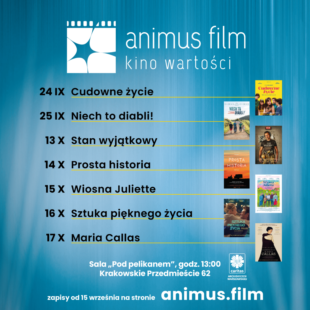 Animus Film. Kino Wartości – cykl bezpłatnych pokazów filmowych wraz z warsztatami dla seniorów